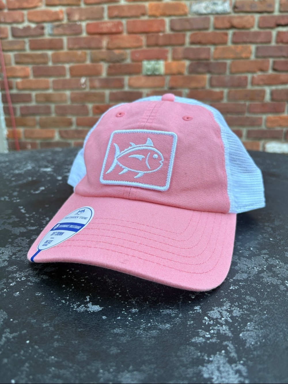 Southern Tide Pink & White Fish Trucker Hat - Picture 2 of 9